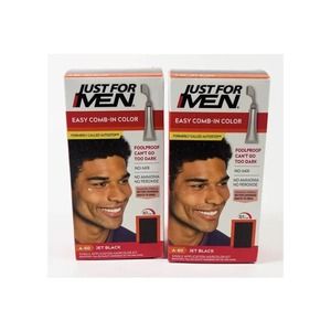 2 Just for Men AUTOSTOP Comb-in Haircolor natural A-60 JET BLACK nib